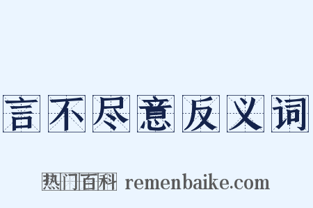 言不尽意反义词是什么意思的图片